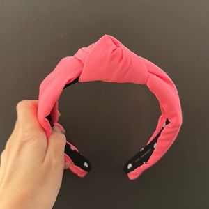 Perfect condition lele sadoughi neon pink top knot headband